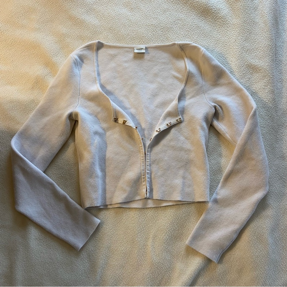 Abercrombie & Fitch Light Lavender Cropped Cardigan